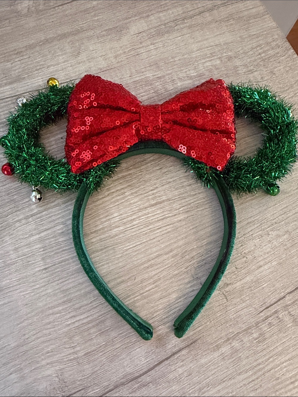 Disney Christmas Sequin Bow Mouse Ears Headband